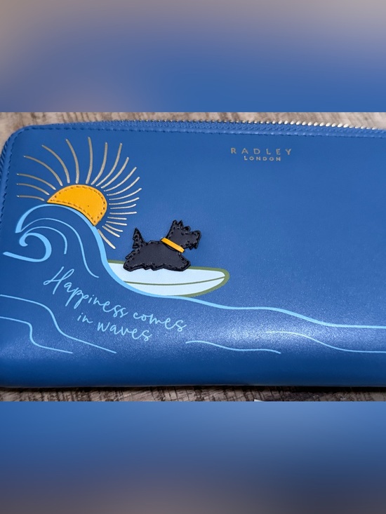 RADLEY LONDON Handbags - Radley London Blue 'Happiness Comes in Waves' Zip Wallet